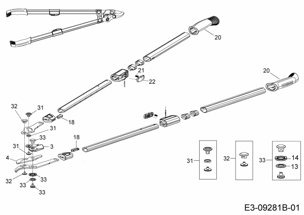Ersatzteile WOLF-Garten Astschere Power Cut RR 900 T Typ: 73BGA008650  (2016) Grundgerät 