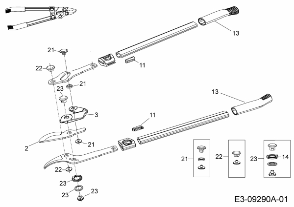 Ersatzteile Troy-Bilt Astscheren Power Cut RR 650 (TB) Typ: 73BGA004609  (2019) Grundgerät