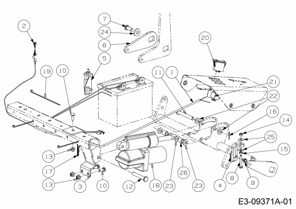Ersatzteile Zubehör Zero Turn Elektrische Mähwerksaushebung für Tank SZ 60 Commercial Typ: 59A30035150 (2016) Grundgerät