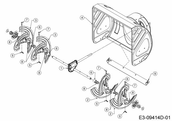 Ersatzteile MTD Schneefräse SMART ME 61 Typ: 31CW6BF2678  (2021) Fräsgehäuse 