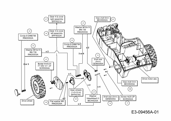 Cub Cadet Ersatzteile Mähroboter Lawnkeeper 500 18AO05LA603  (2013) Fahrantrieb