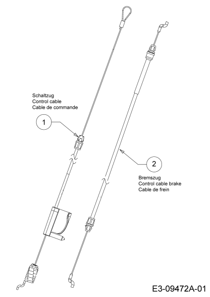 Cub Cadet Ersatzteile Motormäher mit Antrieb LM2 DR46es 12BCTQS7603  (2018) Bremszug, Schaltzug