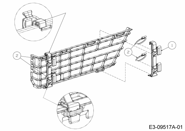 Ersatzteile Zubehör handgeführte Geräte Gartenwagen / Schubkarren Hauler - Handgriff Typ: 19A40030OEM  (2017) Grundgerät