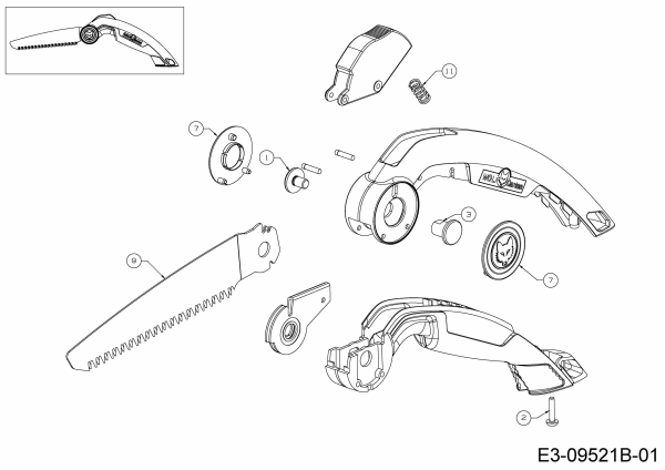 Ersatzteile WOLF-Garten Säge Power Cut 145 Typ: 73BCA003650  (2021) Grundgerät 