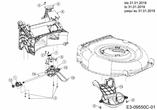 Ersatzteile MTD Benzin Rasenmäher mit Antrieb Smart 53 SPOHW Typ: 12A-PBJ6600 (2019) Getriebe, Keilriemen bis 31.01.2019 