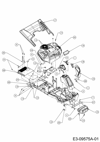 Ersatzteile WOLF-Garten Rasentraktor Scooter Pro Hydro Typ: 13A221HD650  (2016) Frontgewicht, Verkleidungen 