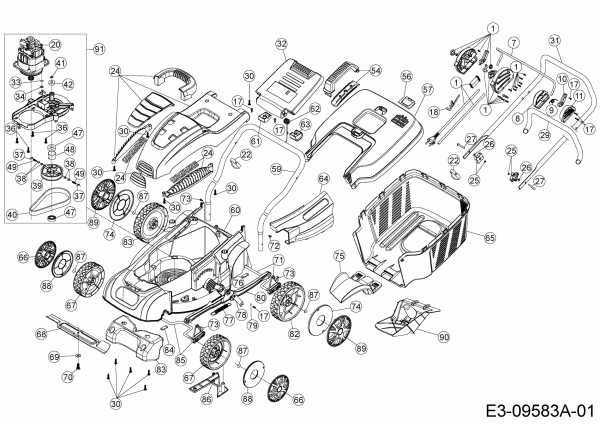 Ersatzteile Wingart Elektromäher ER 1434-1 Typ: 18AKEJS-601  (2016) Grundgerät