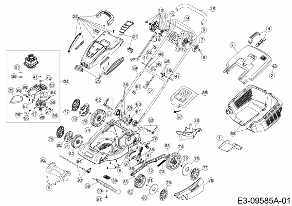 Ersatzteile Wingart Elektromäher ER 1842-2 Typ: 18AKPJL-601  (2017) Grundgerät