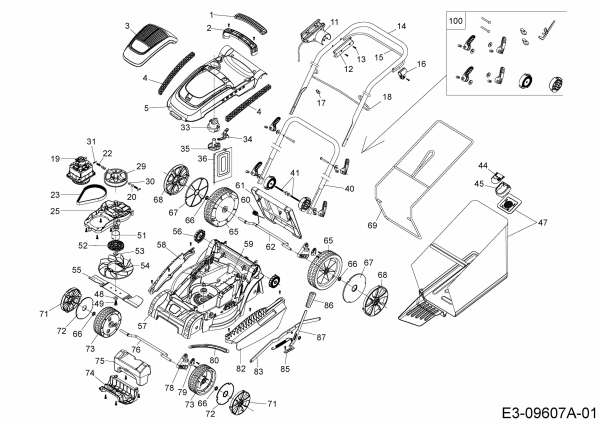 Ersatzteile WOLF-Garten Elektro Rasenmäher ohne Antrieb A 370 E Typ: 18AKHJH2C50  (2015) Grundgerät 