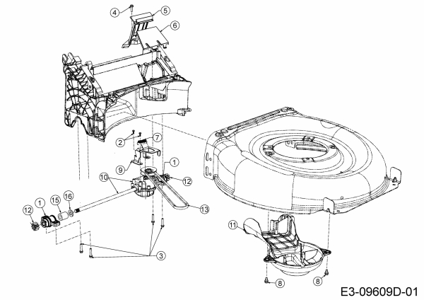 Ersatzteile MTD Benzin Rasenmäher mit Antrieb SMART 53 SPH S Typ: 12A-PCKQ600 (2020) Getriebe, Keilriemen 