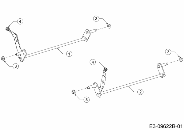 Ersatzteile MTD Benzin Rasenmäher ohne Antrieb Yard Machines 21 Typ: 11A-A1BL360  (2017) Achsen, Höhenverstellung 