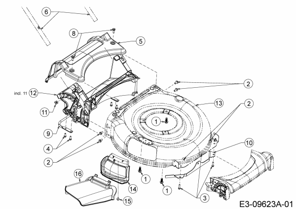 Cub Cadet Ersatzteile Motormäher mit Antrieb CC 53 MSPO 12A-A0KC603  (2016) Deflektor, Leitstück hinten, Mähwerksgehäuse, Mulchklappe