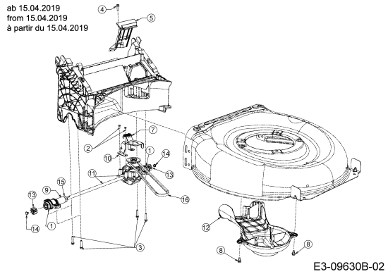 Cub Cadet Ersatzteile Motormäher mit Antrieb LM2 DR53s 12BBPQKC603 (2019) Getriebe, Keilriemen ab 15.04.2019