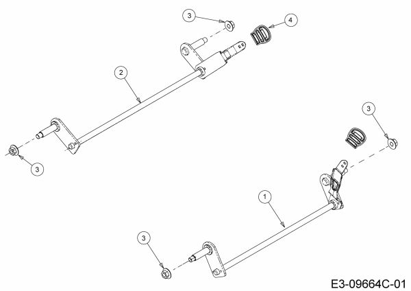 Ersatzteile MTD Benzin Rasenmäher ohne Antrieb Smart 46 PO Typ: 11C-TAMG600 (2019) Achsen, Höhenverstellung 