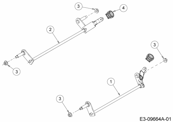 Ersatzteile MTD Benzin Rasenmäher ohne Antrieb P 46 B Typ: 11A-TABG600  (2019) Achsen, Höhenverstellung 