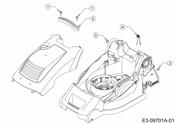 Ersatzteile WOLF-Garten Elektro Rasenmäher mit Antrieb A 400 EA Typ: 18CRMLM1650  (2020) Tragegriff 