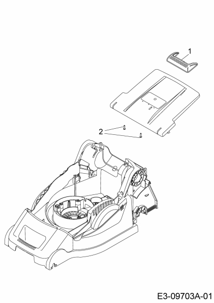 Ersatzteile WOLF-Garten Elektro Rasenmäher ohne Antrieb Expert 40 E Typ: 18BWH1K-650  (2015) Griff Heckklappe 