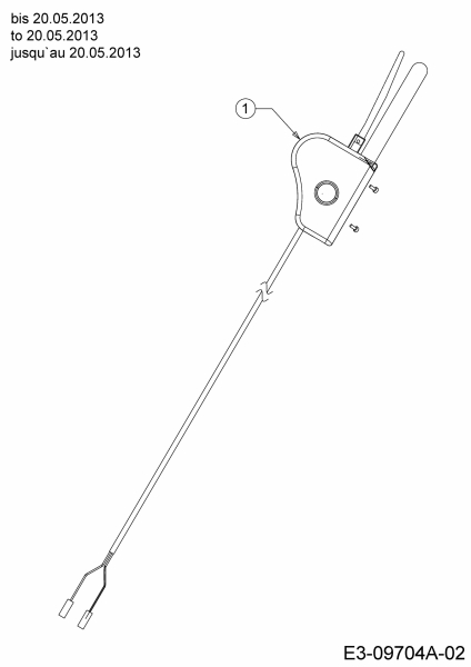 Ersatzteile WOLF-Garten Elektro Rasenmäher ohne Antrieb Blue Power 40 E Typ: 18BWH1Z1C50  (2013) Schalter bis 20.05.2013 