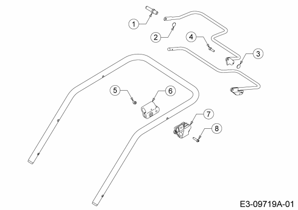 Ersatzteile WOLF-Garten Elektro Rasenmäher mit Antrieb A 400 EA Typ: 18CRMLM1650  (2020) Befestigungsteile Bügel 