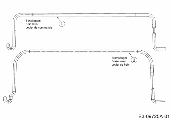 Ersatzteile MTD Benzin Rasenmäher mit Antrieb 46 BS Typ: 12A-J75B600  (2020) Bremsbügel, Schaltbügel 