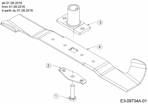 Ersatzteile Gutbrod Motormäher HB 46 B Typ: 11A-TQ5E690  (2016) Messer, Messeraufnahme ab 01.09.2016