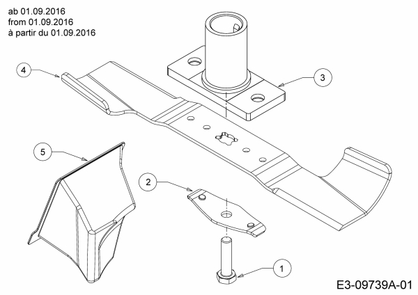 Ersatzteile Mr.Gardener Motormäher HW 42 B Typ: 11A-LL5B629  (2016) Messer, Messeraufnahme, Mulchstopfen ab 01.09.2016