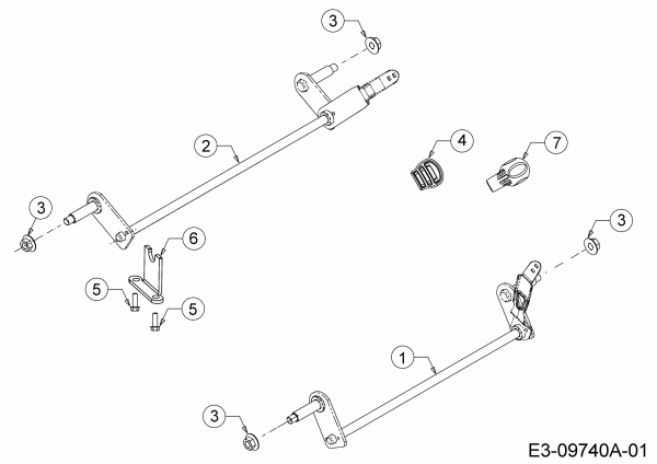 Ersatzteile Mr.Gardener Motormäher HW 42 B Typ: 11A-LL5B629  (2017) Achsen, Höhenverstellung