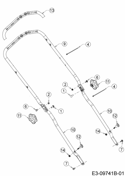 Ersatzteile Mr.Gardener Motormäher mit Antrieb HW 53 BAV-IS Typ: 12AGPN7E629  (2020) Holm