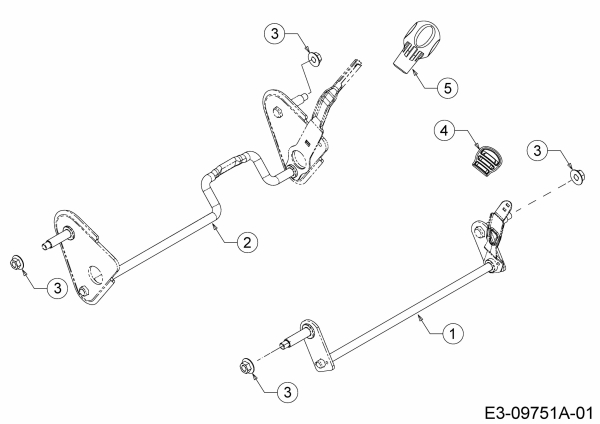 Ersatzteile Beaux Jours Motormäher mit Antrieb BJ 5553 SH Typ: 12B-PF9Q613  (2016) Achsen, Höhenverstellung