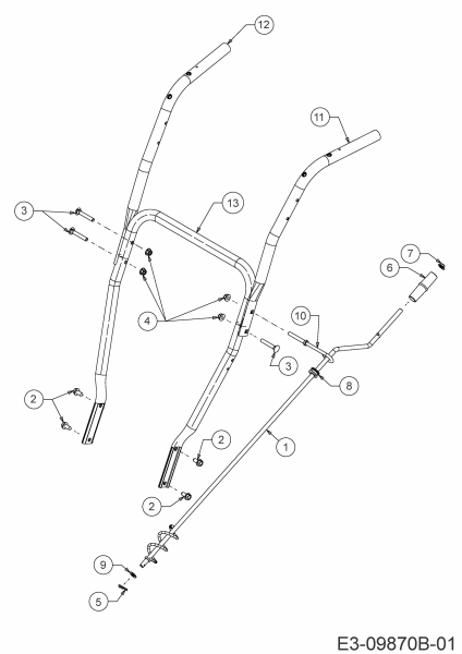 Ersatzteile MTD Schneefräse SMART ME 61 Typ: 31CW6BF2678  (2022) Holm, Kurbel 
