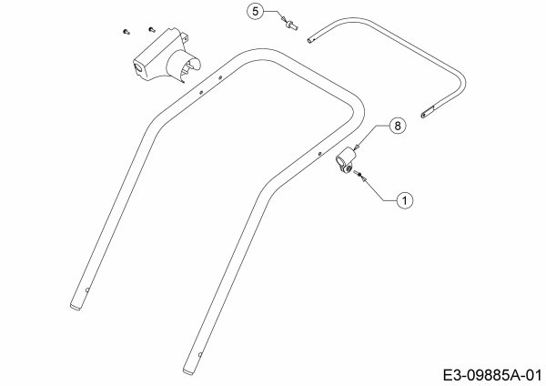 Ersatzteile WOLF-Garten Elektro Rasenmäher ohne Antrieb Blue Power 37 E Typ: 18AWG1Y1650  (2015) Befestigungsteile Schaltbügel 