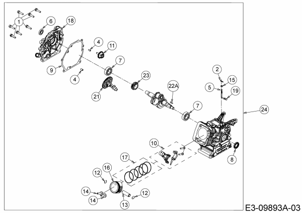 Ersatzteile MTD-Motoren Horizontal 670-WH Typ: 752Z670-WH  (2020) Rumpfmotor