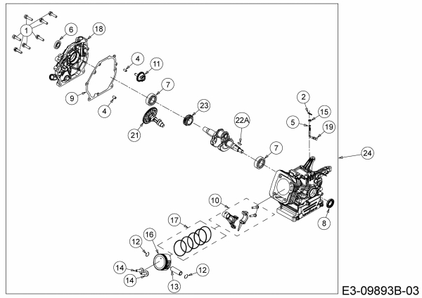 Ersatzteile MTD-Motoren Horizontal 670-WHA Typ: 752Z670-WHA  (2018) Rumpfmotor