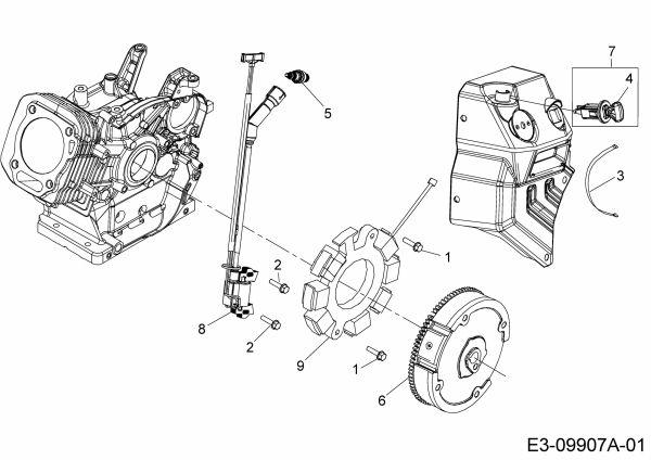 Ersatzteile MTD-Motoren Horizontal 683-WH Typ: 752Z683-WH  (2017) Schwungrad, Zündschlüssel, Zündung