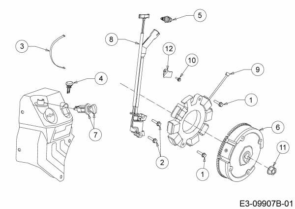 Ersatzteile MTD-Motoren Horizontal 683-WHA Typ: 752Z683-WHA  (2018) Schwungrad, Zündschlüssel, Zündung