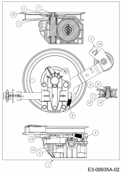 Ersatzteile MTD Laubsauger mit Häckselfunktion 202 Typ: 24A-202K678  (2015) Getriebe 