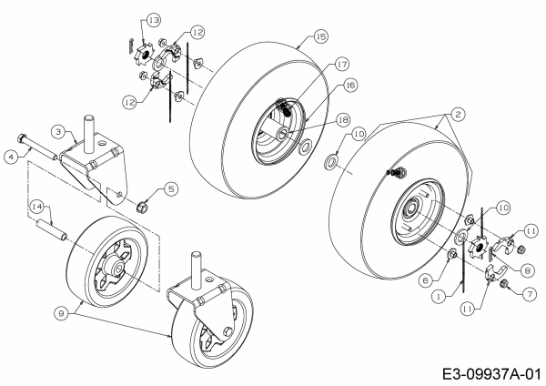 Ersatzteile MTD Laubsauger mit Häckselfunktion 202 Typ: 24A-202K678  (2019) Räder 