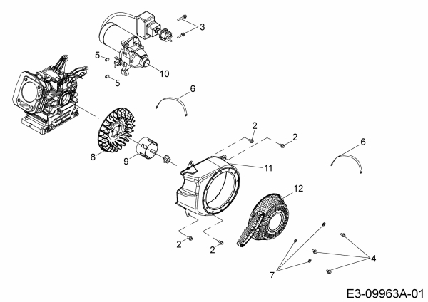 Ersatzteile MTD-Motoren Horizontal 670-JH Typ: 752Z670-JH  (2019) Elektrostarter, Lüfterrad, Reversierstarter