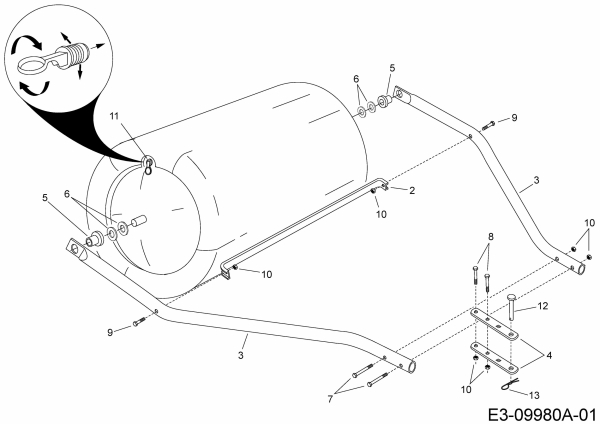 Ersatzteile Zubehör Garten- und Rasentraktoren Rasenwalze 45-02681  (190-229-000) Typ: 190-229-000  (2017) Grundgerät