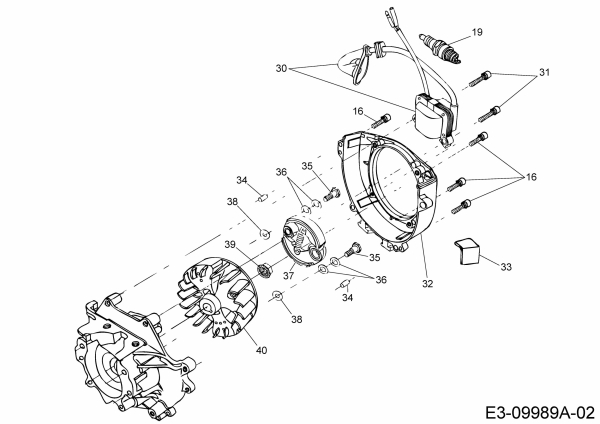 Ersatzteile MTD Motorsense 1033 AVS Typ: 41AD71XB678  (2019) Kupplung, Zündung 