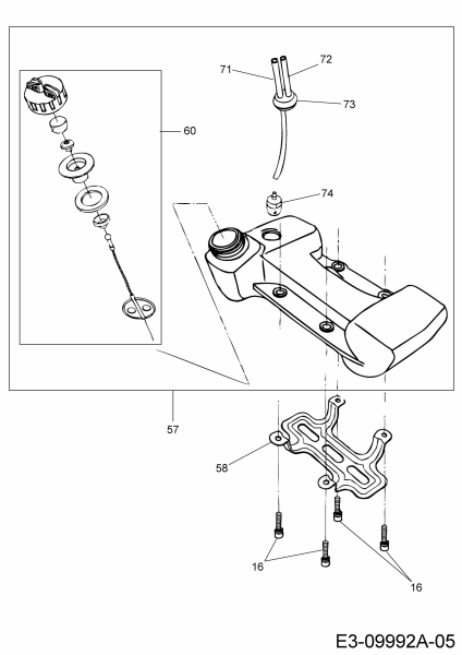 Ersatzteile MTD Motorsense Smart BC 33 D Typ: 41ATG1K-678R  (2019) Tank 