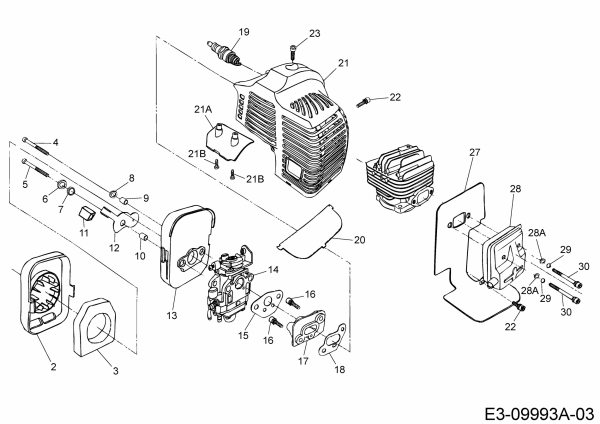 Ersatzteile MTD Motorsense Smart BC 43 D Typ: 41ATG1N-678  (2019) Auspuff, Luftfilter, Vergaser 