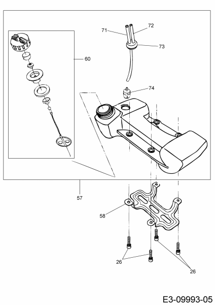 Ersatzteile MTD Motorsense Smart BC 43 D Typ: 41ATG1N-678  (2019) Tank 