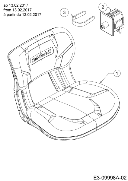 Cub Cadet Ersatzteile Rasentraktoren XT1 OR95 13A8A1CB330  (2017) Sitz ab 13.02.2017