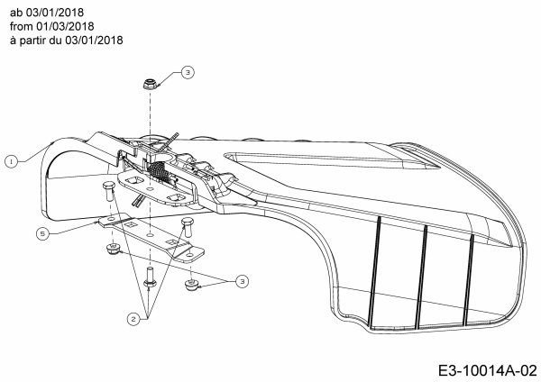 Ersatzteile Tigara Rasentraktoren TG 222/117 HBI Typ: 13AAA1KT649  (2018) Deflektor ab 03/01/2018