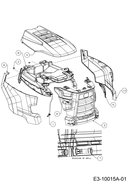 Cub Cadet Ersatzteile Rasentraktoren XT1 OS96 13A8A1CF603  (2017) Motorhaube C-Style