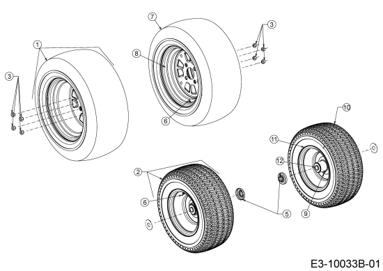 Cub Cadet Ersatzteile Gartentraktoren XT3 QS127 14BIA5CQ603  (2019) Räder