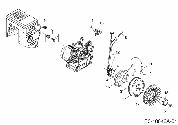 Ersatzteile MTD-Motoren Horizontal 678-SH Typ: 752Z678-SH  (2020) Schwungrad, Stoppschalter, Zündschlüssel, Zündung