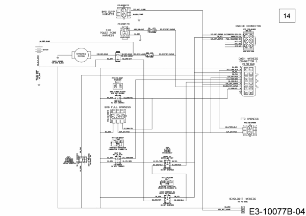 Cub Cadet Ersatzteile Rasentraktoren XT1 OR95 13B8A1CB603  (2020) Hauptschaltplan