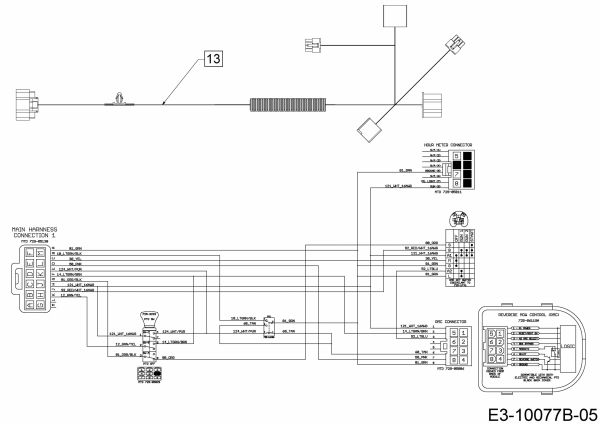 Ersatzteile MTD Rasentraktor 23/42 K Typ: 13AQA1KR308  (2018) Schaltplan Armaturenbrett 
